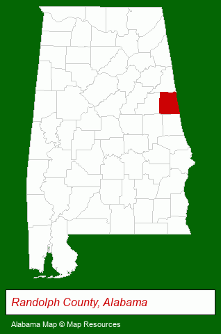 Alabama map, showing the general location of Lake Wedowee Associates