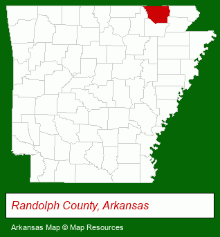Arkansas map, showing the general location of Archer Realty