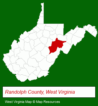 West Virginia map, showing the general location of Advance Realty