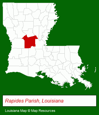Louisiana map, showing the general location of Rolling Hills RV Resort