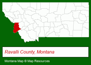 Montana map, showing the general location of Cardinal Properties Sales