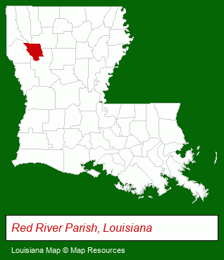 Louisiana map, showing the general location of Grand Bayou Resort