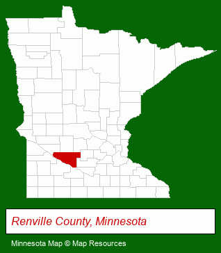 Minnesota map, showing the general location of Anderson Larson Hanson