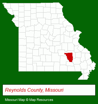 Missouri map, showing the general location of Riversedge Camp Ground