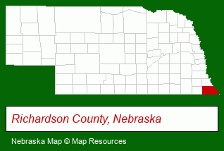 Nebraska map, showing the general location of Miller-Monroe Company