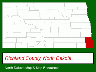 North Dakota map, showing the general location of Tobias Construction LLC