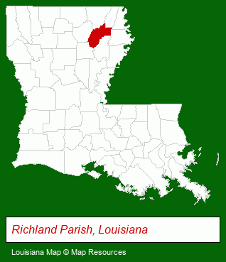Louisiana map, showing the general location of Brown Realty Co