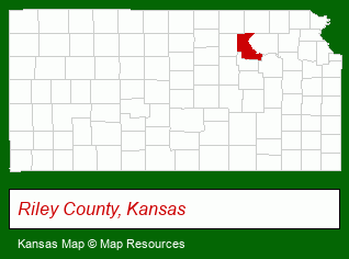 Kansas map, showing the general location of Ryan & Sons Realtors