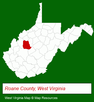 West Virginia map, showing the general location of United Country-Country Homes