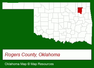 Oklahoma map, showing the general location of Carle & Higgins