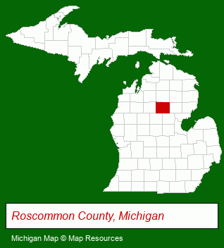 Michigan map, showing the general location of Beechwood Resort