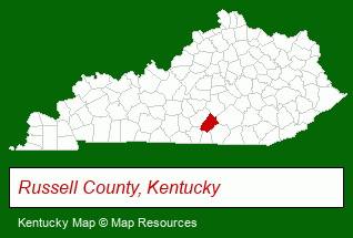 Kentucky map, showing the general location of Monticello Banking Company
