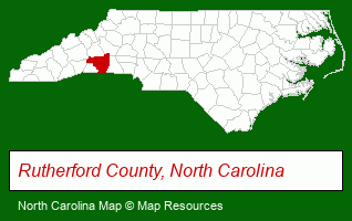 North Carolina map, showing the general location of Foothills Homes
