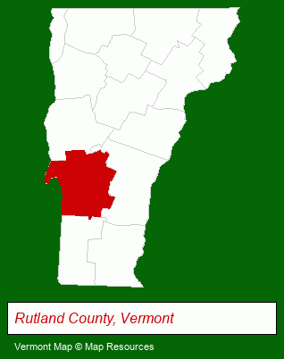 Vermont map, showing the general location of Chalet Killington