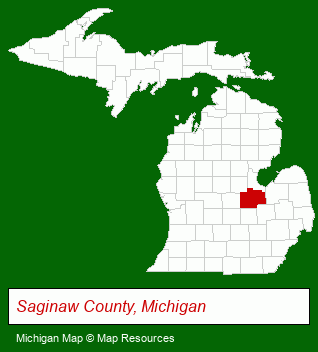 Michigan map, showing the general location of Thomas C Wimsatt