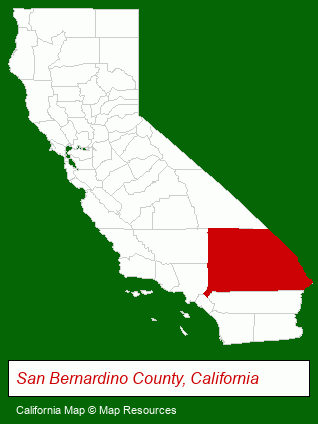 California map, showing the general location of Nature's Inn