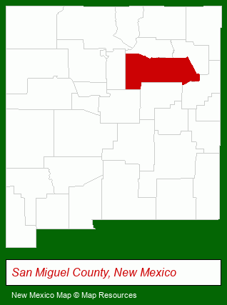 New Mexico map, showing the general location of Pueblo Del Sol Estate