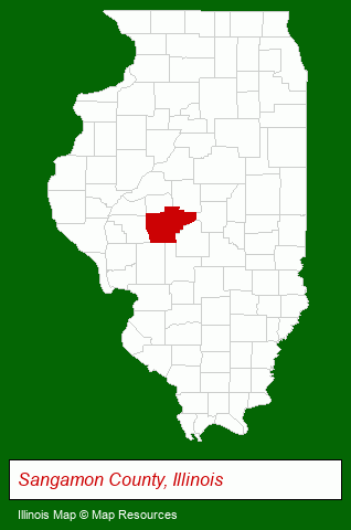 Illinois map, showing the general location of Capitol Retirement Village