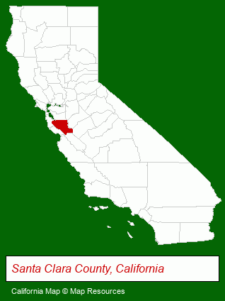 California map, showing the general location of Sobrato Family Living Center
