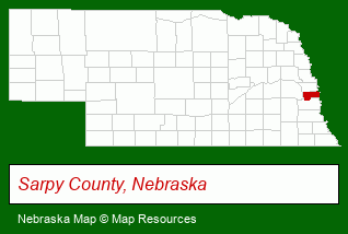Nebraska map, showing the general location of Terry Hughes Tree Service