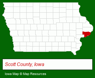 Iowa map, showing the general location of Family Credit Union