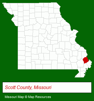 Missouri map, showing the general location of Regency Apartment
