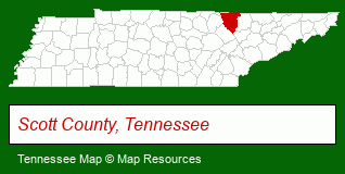 Tennessee map, showing the general location of Jess Longmire RL Estate & Auction
