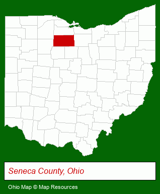 Ohio map, showing the general location of Payne Brothers Greenhouse