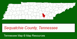 Tennessee map, showing the general location of Sequatchie Valley Real Estate