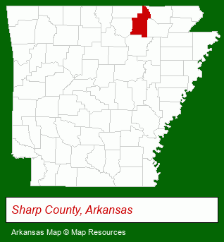 Arkansas map, showing the general location of Bald Eagle Barns
