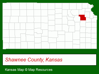Kansas map, showing the general location of Kooser Auctioneering Service