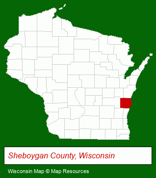 Wisconsin map, showing the general location of Cardinal Environmental