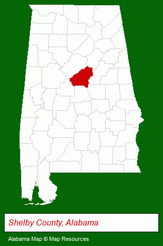 Alabama map, showing the general location of Noland Health Service