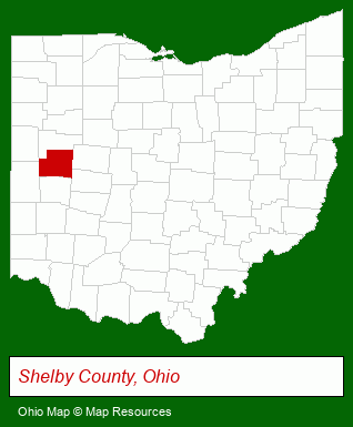 Ohio map, showing the general location of Peoples-Sidney Financial Corporation