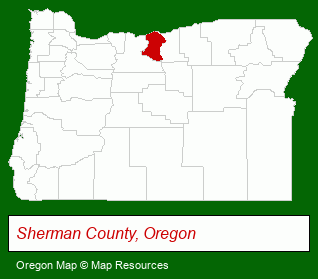 Oregon map, showing the general location of Rufus RV Park