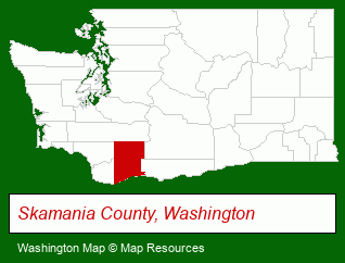 Washington map, showing the general location of Columbia Gorge Riverside Lodge