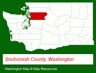 Washington map, showing the general location of Legendary Properties