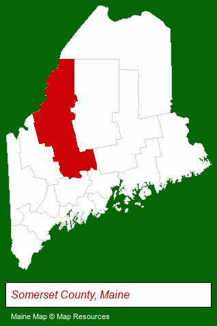 Maine map, showing the general location of Wood Mill