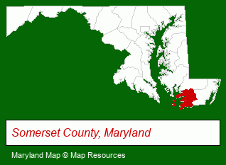 Maryland map, showing the general location of RH Taylor Construction