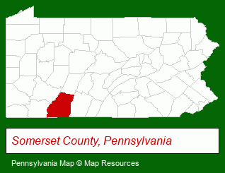 Pennsylvania map, showing the general location of Sunset Village Estates