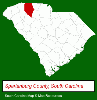 South Carolina map, showing the general location of Lowman Home Nursing Center