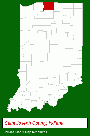 Indiana map, showing the general location of Healthwin