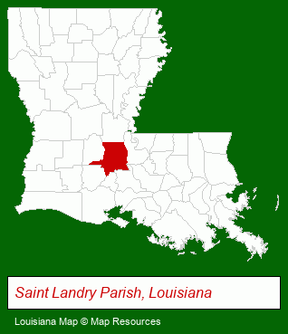 Louisiana map, showing the general location of Our Lady of Prompt Succor