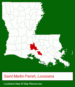 Louisiana map, showing the general location of Pioneer Campground