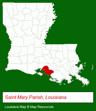 Louisiana map, showing the general location of Thomson Real Estate Inc