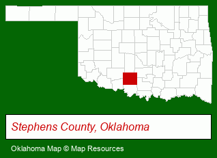 Oklahoma map, showing the general location of Solitaire Homes