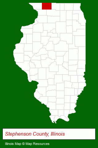 Illinois map, showing the general location of Pat Brown