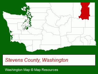 Washington map, showing the general location of 49 Degrees North Mountain Resort