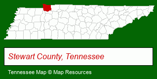 Tennessee map, showing the general location of Dixieland Cabins
