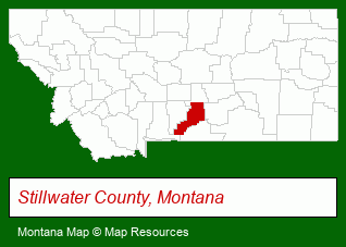 Montana map, showing the general location of Stillwater Lumber